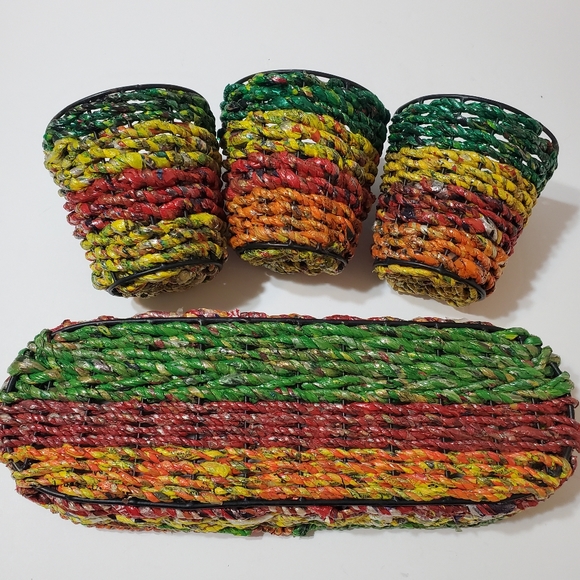 Recycled Bag Planters Handmeade in India from Recycled Bags Multi-colored - Picture 10 of 15